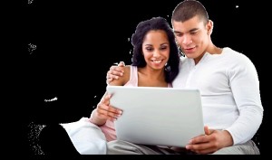 couple looking at laptop