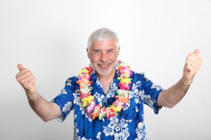 Senior man enjoying tropical vacation