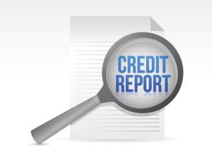 magnifying glass on credit report