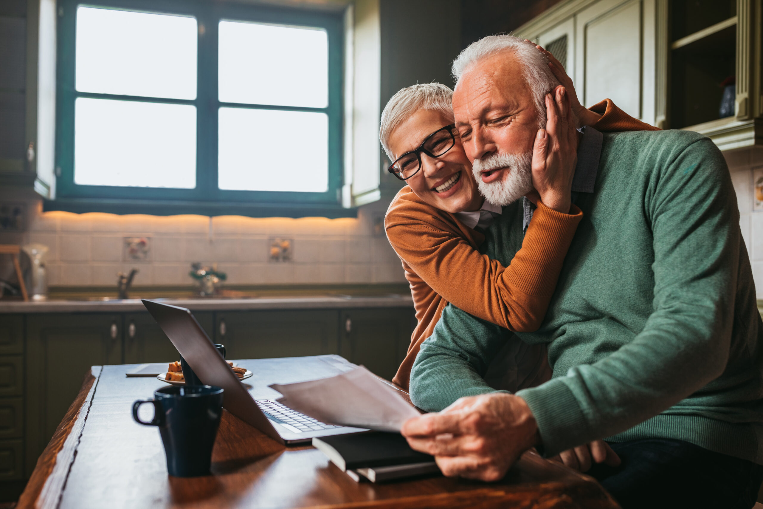 Retired couple working on financial planning