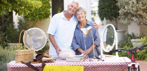 Older couple holding yard sale to pay off debt