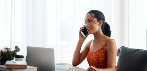 woman negotiating with creditors over the phone