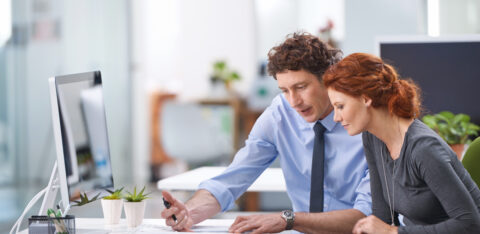 young business professionals discussing business loans