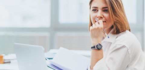 young woman in an office