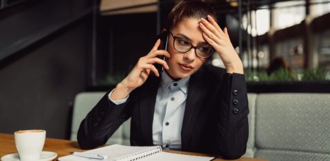 frustrated young woman with bad credit