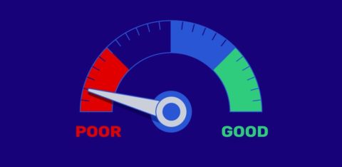 Gauge from poor to good, pointing at poor