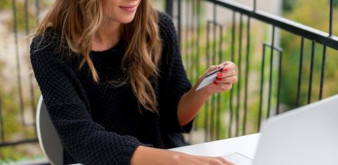 woman doing debt reduction herself