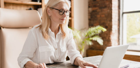 woman working from home