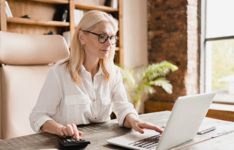 woman working from home