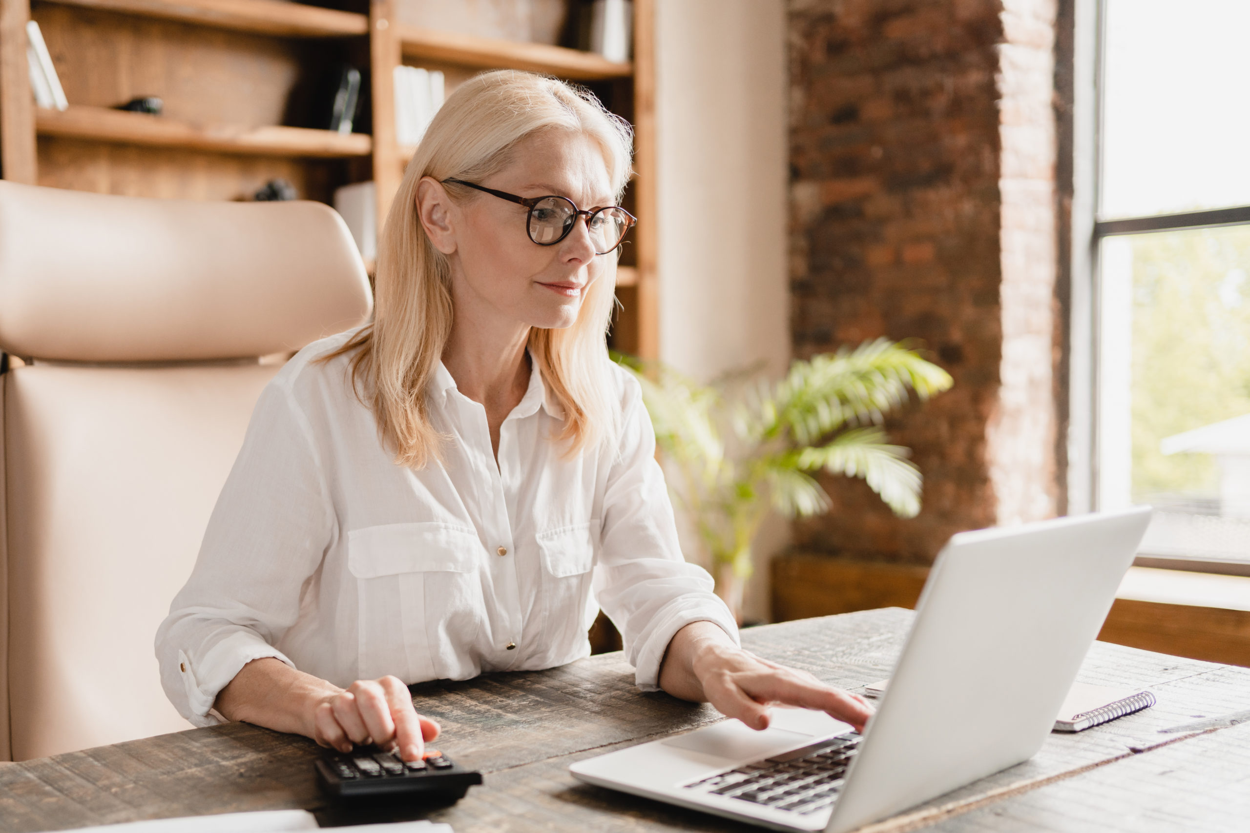 woman working from home