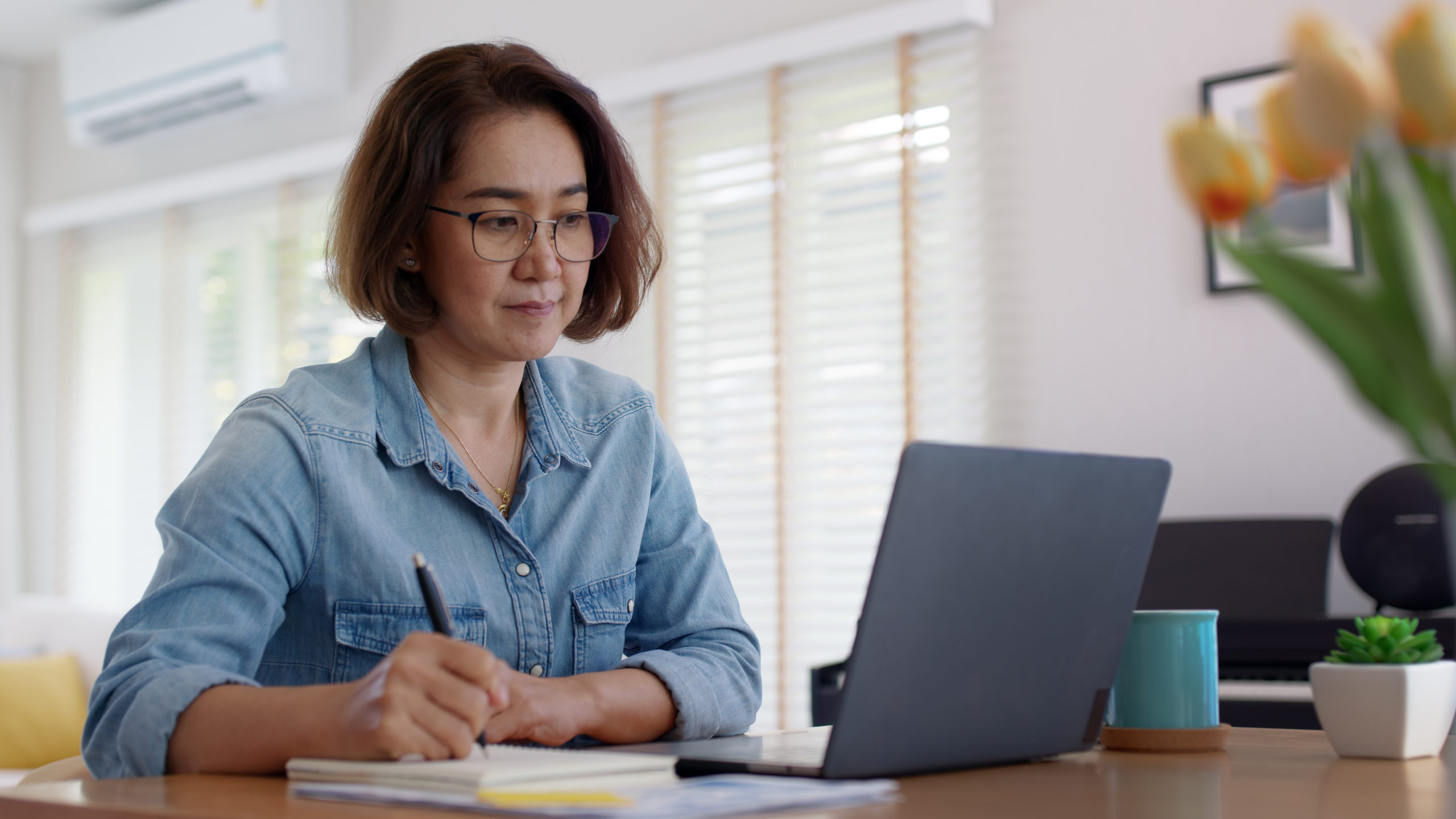 woman working on money management