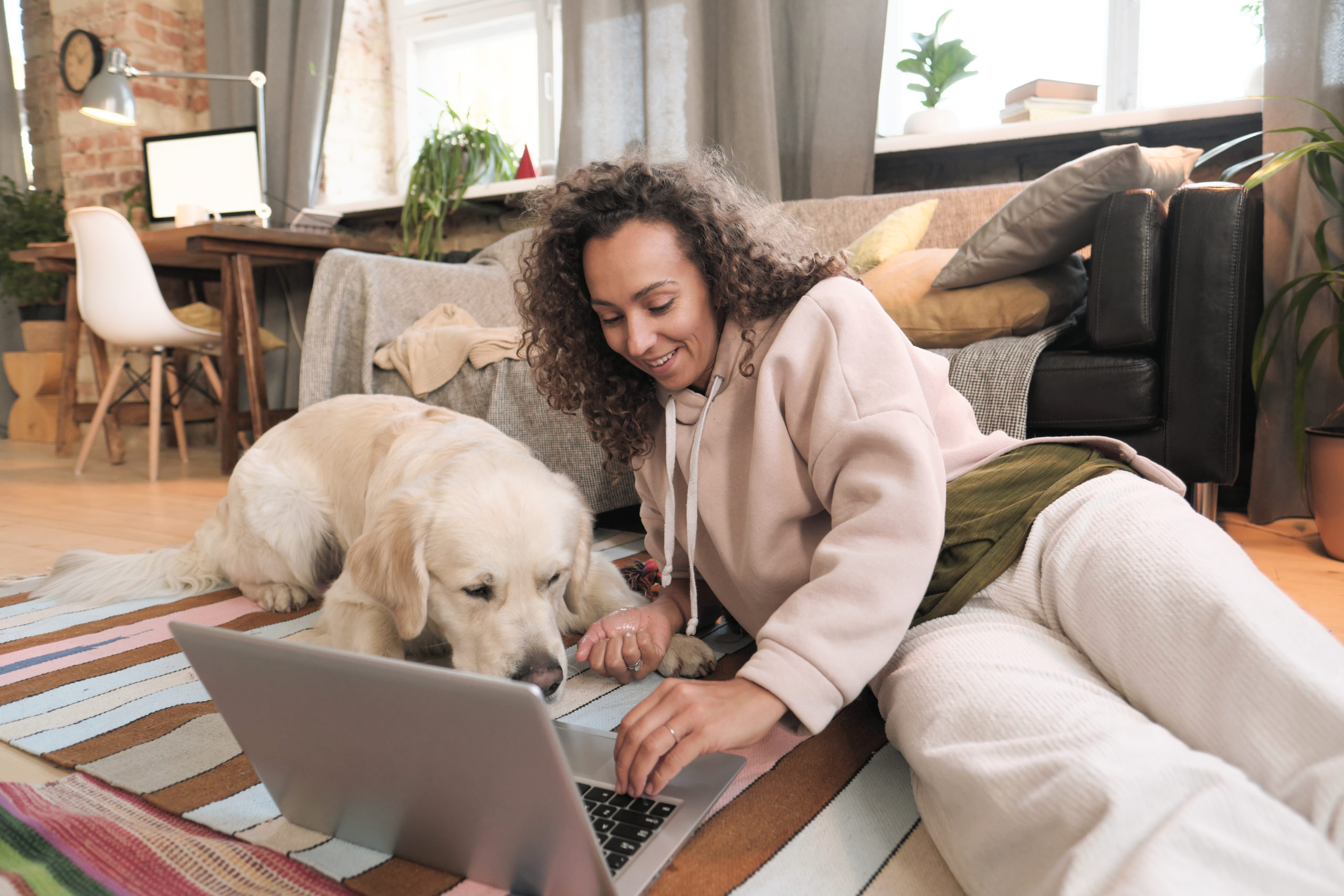 woman with a laptop researching the best ways to consolidate debt