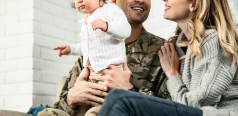 happy military family enjoying in time together