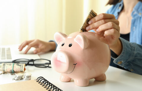 Concept of finance and economy with piggy bank