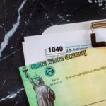 1040 Tax Form with Refund Check and stimulus refund check