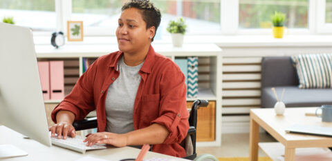 Woman working on computer