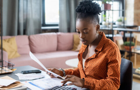 Blackwoman looking at debt relief options