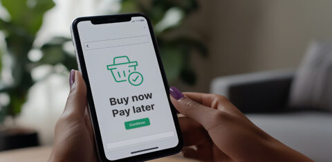 picture of buy now pay later on phone