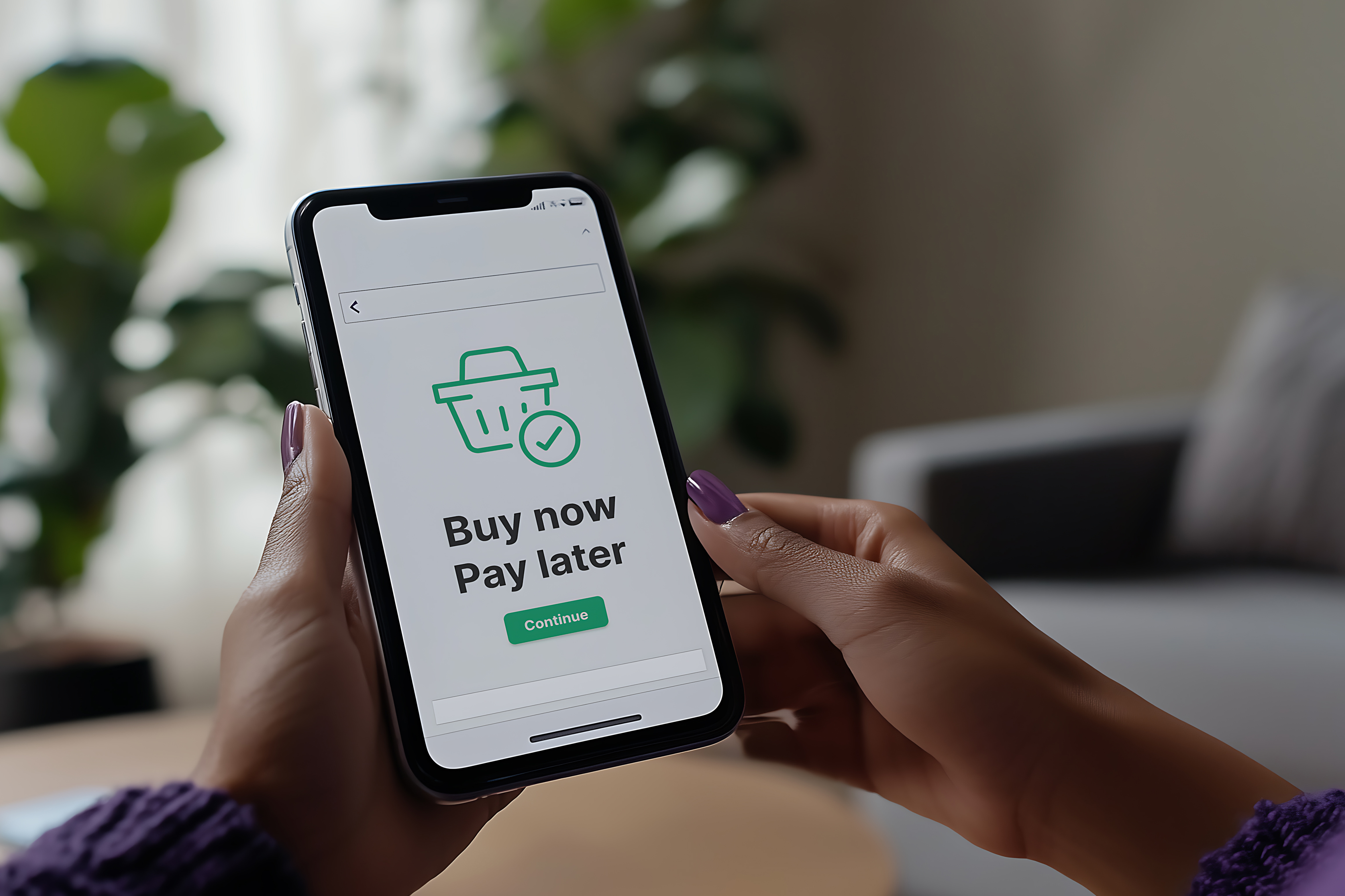 picture of buy now pay later on phone