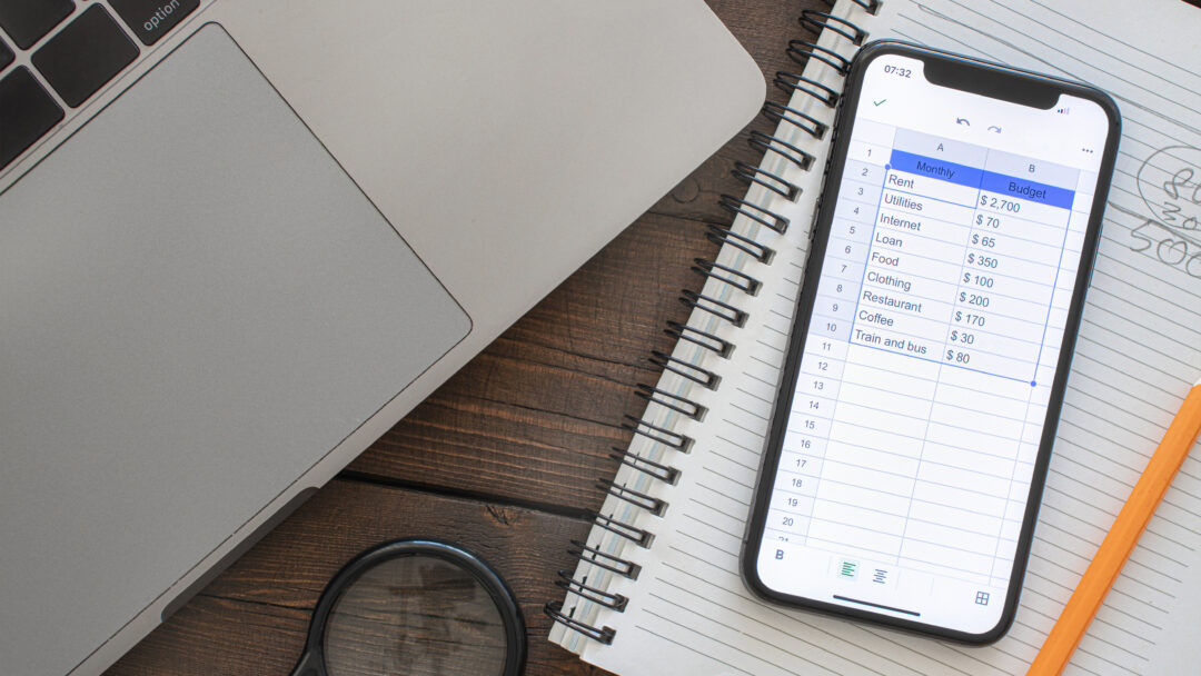 Budeting spreadsheet on phone