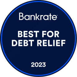 bankrate best for debt relief badge 250